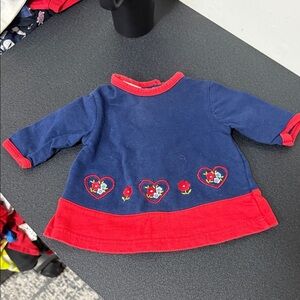 Miniwear Navy and Red Baby Sweater with Heart Embroidery